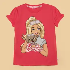 PANDORA - Camiseta para Niña Manga corta de Algodón Barbie