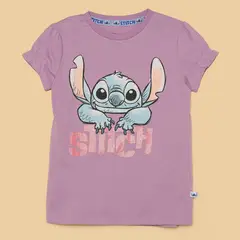 LILO & STITCH - Camiseta Niña con Estampado Manga corta Algodón