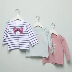 YAMP - Camisetas Bebé niña Pack de 3 unidades Manga larga Algodón