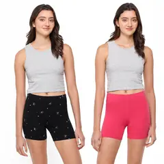 ELV - Shorts Niña Pack de 2 unidades con Cintura elásticada Algodón