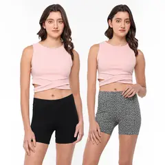 ELV - Shorts Niña Pack de 2 unidades con Cintura elásticada Algodón