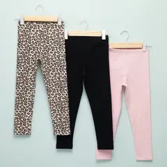 YAMP - Leggings Niña Pack de 3 unidades con Cintura elásticada Algodón
