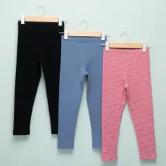 YAMP - Leggings Niña Pack de 3 unidades con Cintura elásticada Algodón