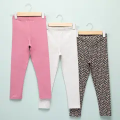 YAMP - Leggings Niña Pack de 3 unidades con Cintura elásticada Algodón