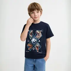 JURASSIC WORLD - Camiseta Niño con Estampado Manga corta Algodón