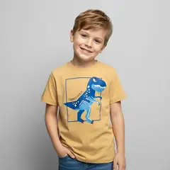 YAMP - Camiseta para Niño con Estampado Manga corta de Algodón