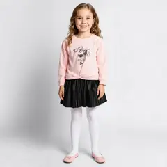 BARBIE - Vestido Niña con Estampado Manga larga Algodón