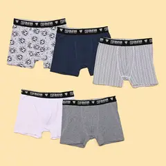 FEDERATION - Boxer Niño Pack de 5 unidades Cintura elásticada de Algodón