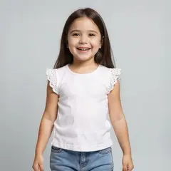 YAMP - Camiseta Niña con Ojalillo Algodón