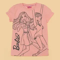 PANDORA - Camiseta para Niña Manga corta de Algodón Barbie