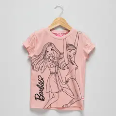 PANDORA - Camiseta para Niña Manga corta de Algodón Barbie