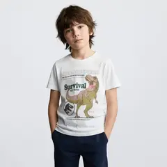 JURASSIC WORLD - Camiseta Niño con Estampado Manga corta Algodón