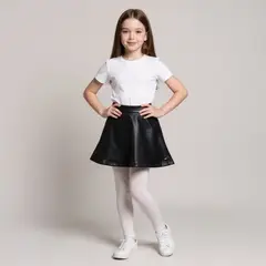 YAMP - Falda Niña Efecto cuero