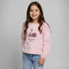 YAMP - Camiseta Niña Bordado  Manga larga Algodón
