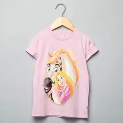 PRINCESS - Camiseta Niña con Estampado Princesas Manga corta Algodón