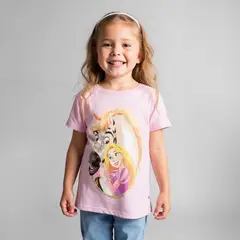 PRINCESS - Camiseta Niña con Estampado Princesas Manga corta Algodón