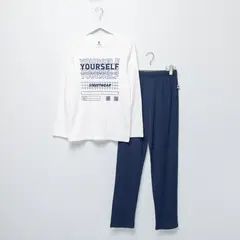 FEDERATION - Pijama Cintura elásticada para Niño 2 piezas con Estampado Manga larga de Algodón