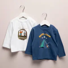 YAMP - Camisetas Bebé niño Pack de 2 unidades Manga larga Algodón