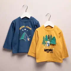 YAMP - Camisetas Bebé niño Pack de 2 unidades Manga larga Algodón