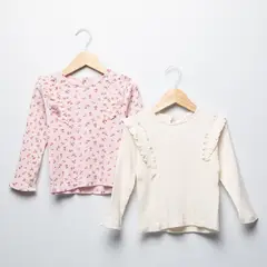 YAMP - Camisetas Bebé niña Pack de 2 unidades Manga larga Algodón