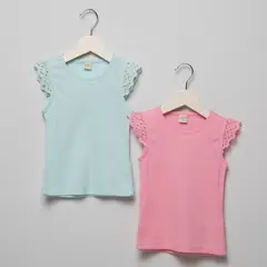 YAMP - Camisetas Bebé niña Pack de 2 unidades Ojalillo  Algodón