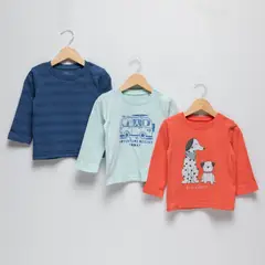 YAMP - Camisetas Bebé niño Pack de 3 unidades con Estampado  Manga larga Algodón