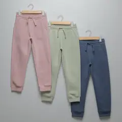 YAMP - Jogger Niña Pack de 3 unidades con Cintura elásticada Algodón