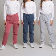 YAMP - Jogger Niña Pack de 3 unidades con Cintura elásticada Algodón