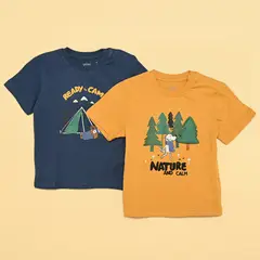 YAMP - Camisetas Bebé niño Pack de 2 unidades Manga corta Algodón