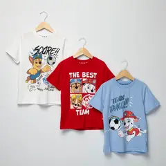 PAW PATROL - Camisetas Niño con Estampado Manga corta Algodón