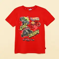 HOT WHEELS - Camiseta Niño con Estampado Manga corta Algodón