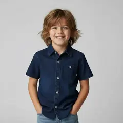 YAMP - Camisa para Niño Manga corta de Algodón