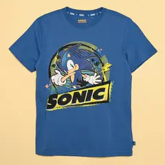 SONIC - Camiseta Niño con Estampado Manga corta Algodón
