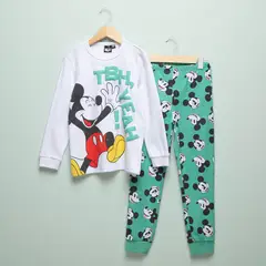 STD CHARACTERS - Pijama Cintura elásticada para Niño 2 piezas con Estampado Mickey Manga larga de Algodón