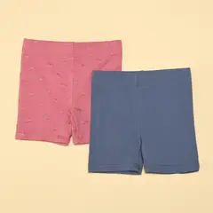 YAMP - Shorts Niña Pack de 2 unidades con Cintura elásticada Algodón