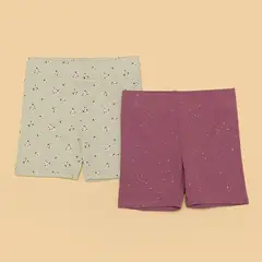 YAMP - Shorts Niña Pack de 2 unidades con Cintura elásticada Algodón