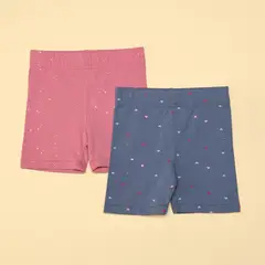 YAMP - Shorts Niña Pack de 2 unidades con Cintura elásticada Algodón