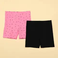 YAMP - Shorts Niña Pack de 2 unidades con Cintura elásticada Algodón