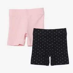 YAMP - Shorts Niña Pack de 2 unidades con Cintura elásticada Algodón