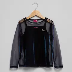 BARBIE - Camiseta Niña Con transparencia  Manga larga Poliéster