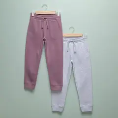 YAMP - Jogger Niña Pack de 2 unidades con Cintura elásticada Algodón