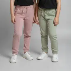 YAMP - Jogger Niña Pack de 2 unidades con Cintura elásticada Algodón