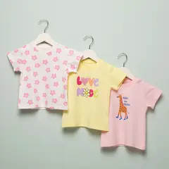 YAMP - Camisetas Bebé niña Pack de 3 unidades Manga corta Algodón
