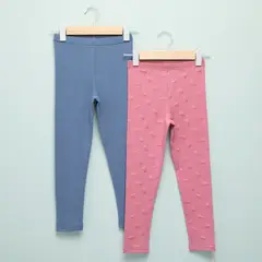YAMP - Leggings Niña Pack de 2 unidades con Cintura elásticada Algodón