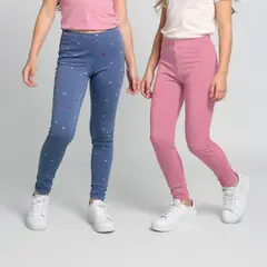 YAMP - Leggings Niña Pack de 2 unidades con Cintura elásticada Algodón