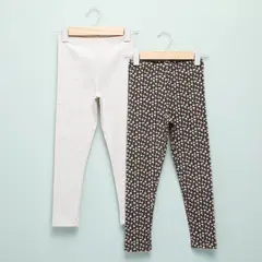 YAMP - Leggings Niña Pack de 2 unidades con Cintura elásticada Algodón