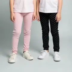 YAMP - Leggings Niña Pack de 2 unidades con Cintura elásticada Algodón