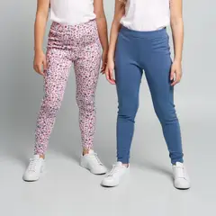 YAMP - Leggings Niña Pack de 2 unidades con Cintura elásticada Algodón