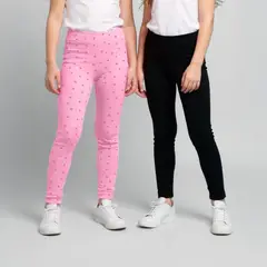 YAMP - Leggings Niña Pack de 2 unidades con Cintura elásticada Algodón