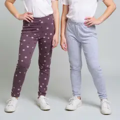 YAMP - Leggings Niña Pack de 2 unidades con Cintura elásticada Algodón